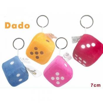 Juego de 12 Dados de Peluche 7 cm Coloridos con Gancho para llaves
