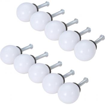 10pcs Cherry Shape Ceramic Knobs Round Head Cabinet Handles with Screws