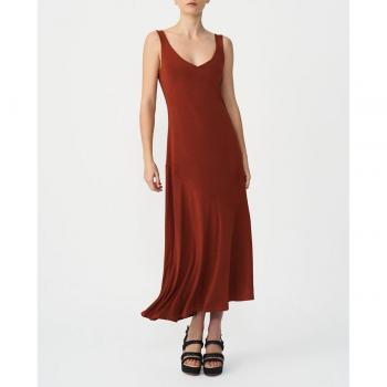 Cuplé Vestido Midi Mujer Naranja