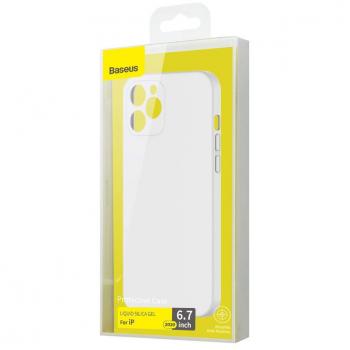 Funda de Gel Silicona Líquido Baseus para iPhone 12 Pro Max Blanca