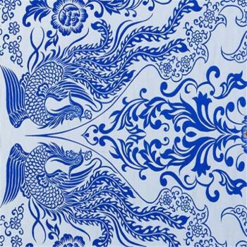 Traditioneller Jacquard-Stoff in Blau und Weiß