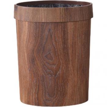 Small Round Wood Waste Container 8L