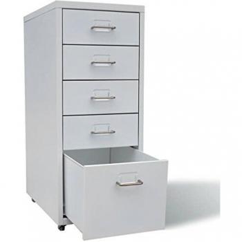 Registerschrank mit 5 Schubladen Grau