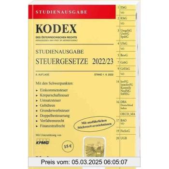 KODEX Studienausgabe Steuergesetze 2022/23: Studienausgabe (Kodex des Österreichischen Rechts)