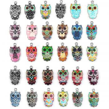 Ensemble de Charms Hibou Émaillés