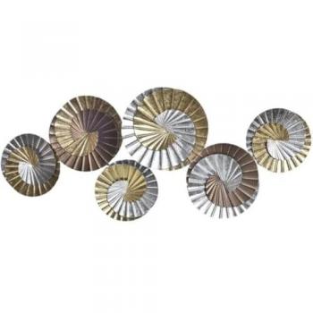 Multi‑Hue Metal Spiral Wall Piece – 104x4.5x43 cm – Eastern Aesthetic