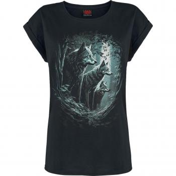 Women's Spiral Gothic T-Shirt with Forest Guardians Design Black S-XXL