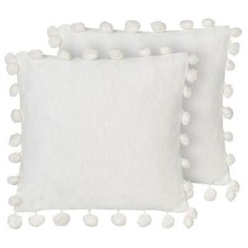 White Jasmine Handmade Polyester Cushion Set
