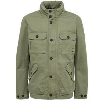 Olivfarbene Utility Jacke mit Kapuze