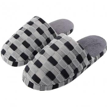 Pantufas confortables pour homme, style plaid