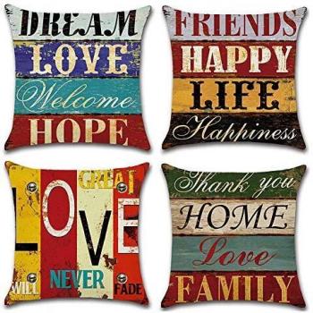Freeas Sofa Car Bedroom Pillowcases, 4-Pack