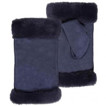 Mitaines Femme Isotoner en Denim avec bord fourrure synthétique