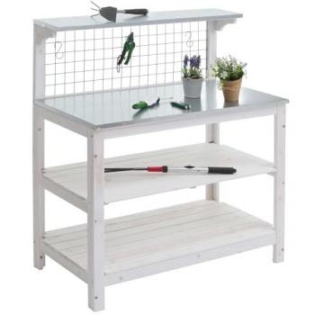 Naturgarten Tisch 117 × 102 × 56 cm – Weiß