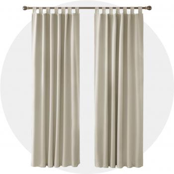 Deconovo Verdunkelungsvorhänge Schlaufen gardinen Wohnzimmer Vorhänge Blickdicht Schlaufenschal Thermovorhänge Kälteschutz, 290x140 cm, Hellbeige, 2er Set | Furnerama