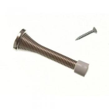 Pack of 100 Spring Door Stop Stay Guard Sprung NP Nickel Finish + Screws