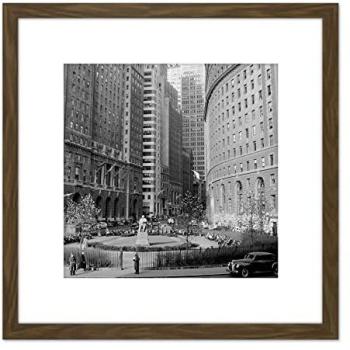 NYC Bowling Green Park 8x8 Framed Wooden Photo Artwork