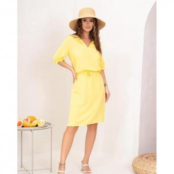 Abito giallo in cotone con cordoncino ISSA Plus S