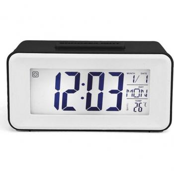 DIDIHOU Backlit Digital Desk Clock with Snooze and 8 Alarm Sounds