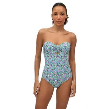 Bañador Reductor Bandeau con Tirantes Flexibles y Diseño Floral