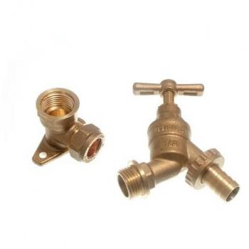 Garden Hose Bib with Hose Connector and Wall Plate