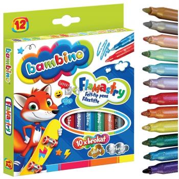Pennarelli Decorativi Bambino 12 Colori con Glitter