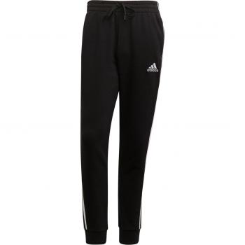 Essentials Fleece Tapered Cuff con 3 Rayas, Color Negro/Blanco