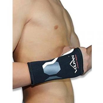 Muñequera Kinesio Vulkan Larga, Hombre, Negro, M