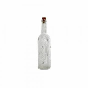 Botella led dkd home decor cristal navidad estrella (7.5 x 7.5 x 30 cm)