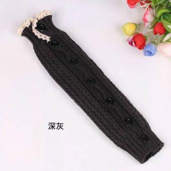 Gestrickte Beinlinge mit Spitze und seitlichem Knopf, für Frauen