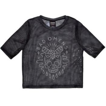 Bad Omens Black Moth Skull Mesh Crop