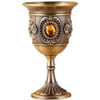 Verre goblet 20 ml, champagne, look européen classique, alliage zinc, bronsé