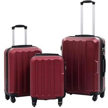 Wine Red Hardcase Travel Trolley Set 3 pcs