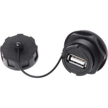 Conector USB Hembra IP67 – Montaje Seguro y Tapa