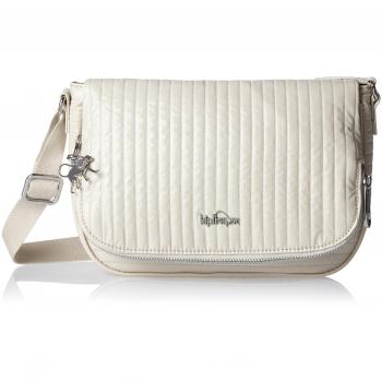 Kipling Earthbeat S, Damen Umhängetasche, 26x17x7 cm, White (Misty White)