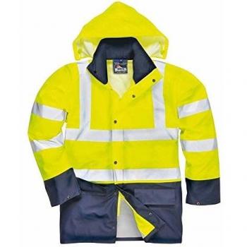 Chubasquero de Resistencia Total PortWest S496: SealTex Bicolor con Tapeta Impermeable – Amarillo Flúor