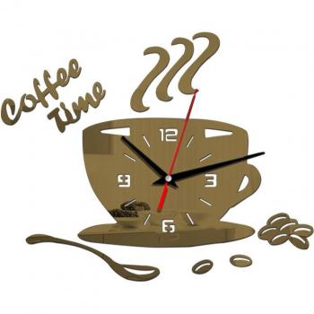 Decoración de Pared 3D con Reloj de Café