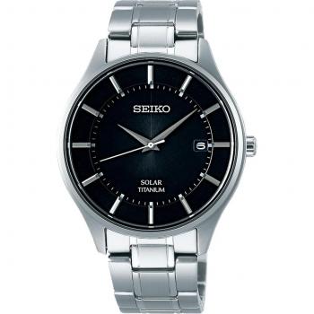 Seiko SBPX103 Men's Solar Watch in Sterling Silver