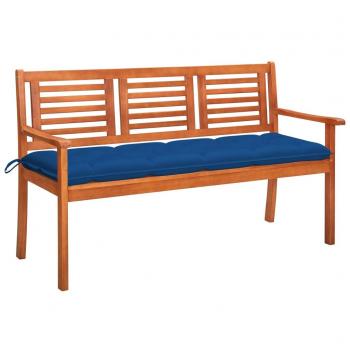 VidaXL Gartenbank 3-Sitzer mit Auflage 150 cm aus Eukalyptus