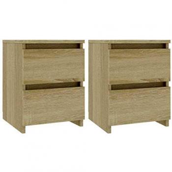 VidaXL Nightstands Set of 2 Sonoma Oak 30x30x40 cm Engineered Wood