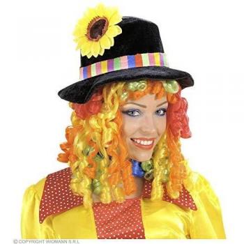 Cappello Colorato da Clown con Parrucca
