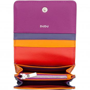 Mujer Dudu: Portatarjetas de Cuero Fucsia