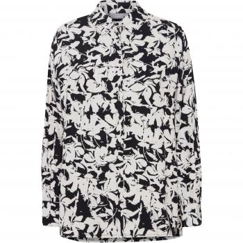 FRANSA Langarmbluse „FRCina“ – Damen, L, weiß/black mix, floral pattern (AO23)