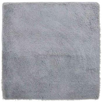 Shaggy Area Rug NAVARRA, Silver Grey, 200x200 cm, High Pile, Polyester