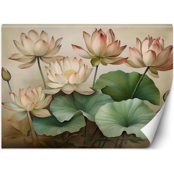 White Lily Meadow Wallpaper – 100x70 cm