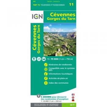 IGN 75 000 Touristische Wanderkarte 11 Cevennes