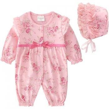 Long Sleeve Floral Jumpsuit for Baby Girls