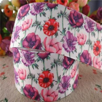 38mm Flower Pattern Grosgrain Ribbon