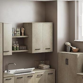 Bacchetta per lavanderia 2 porte – 71 cm × 38 cm × 77 cm, colore argilla