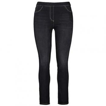Samoon Damen Slim-Fit Jeggings Lucy Schwarz Denim 44
