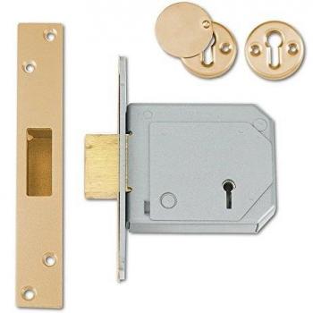 UNION 3G114E 5 Lever Mortice Deadlock C-Series 80mm Satin Brass